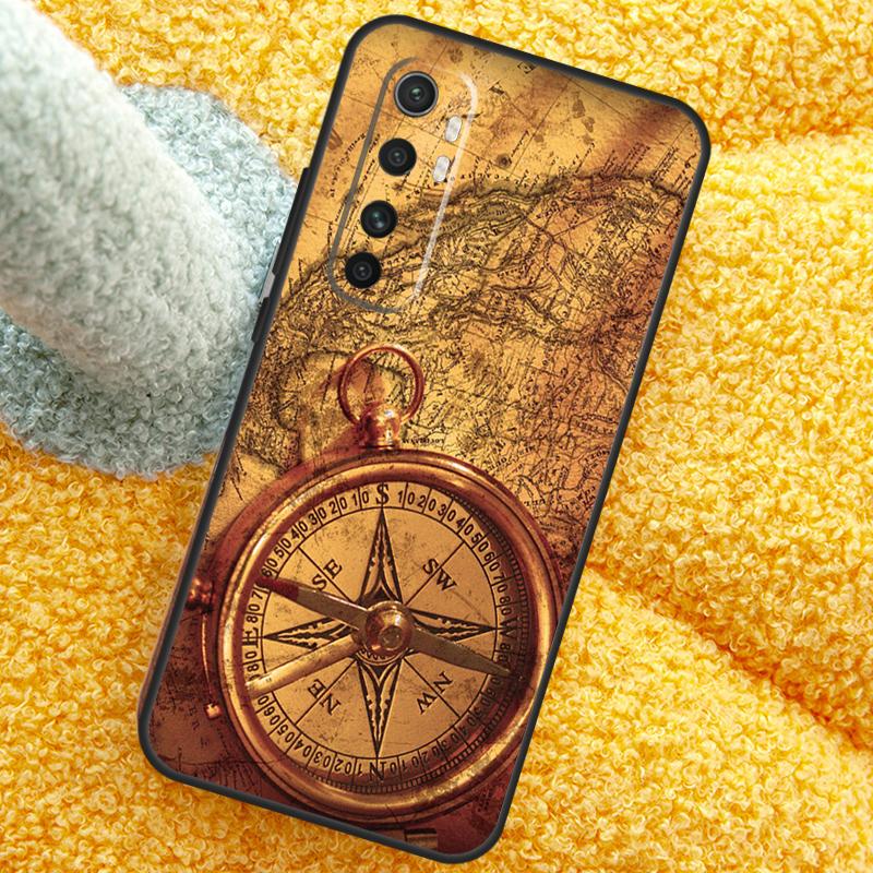 World Map Compass Nautical Case For POCO X3 X4 X5 F5 Pro M5s C40 F4 GT F3 Cover For Xiaomi 12T 11T Pro 12 13 Lite 12X