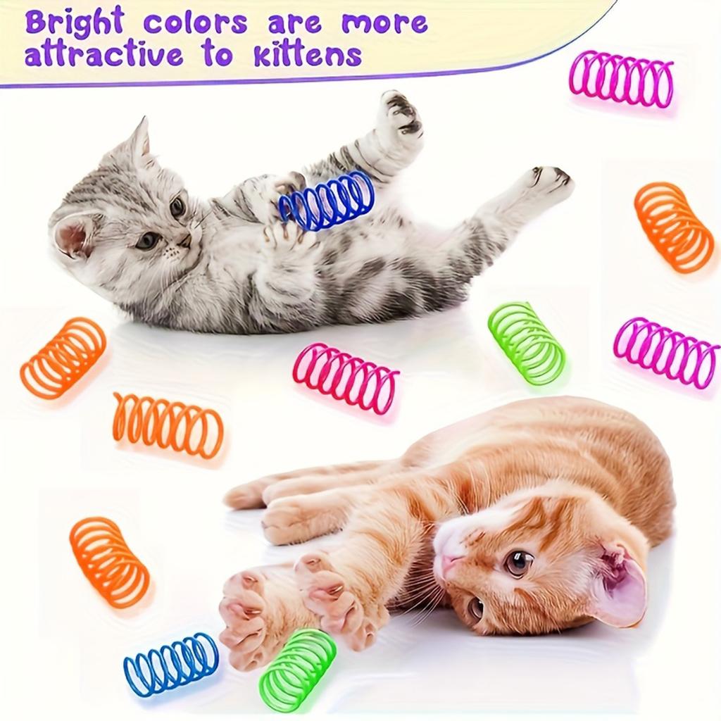 Spring Toy, Spiral Interactive Toy for Cats, Suitable for Indoor Colorful Play, Pouncing, and Biting