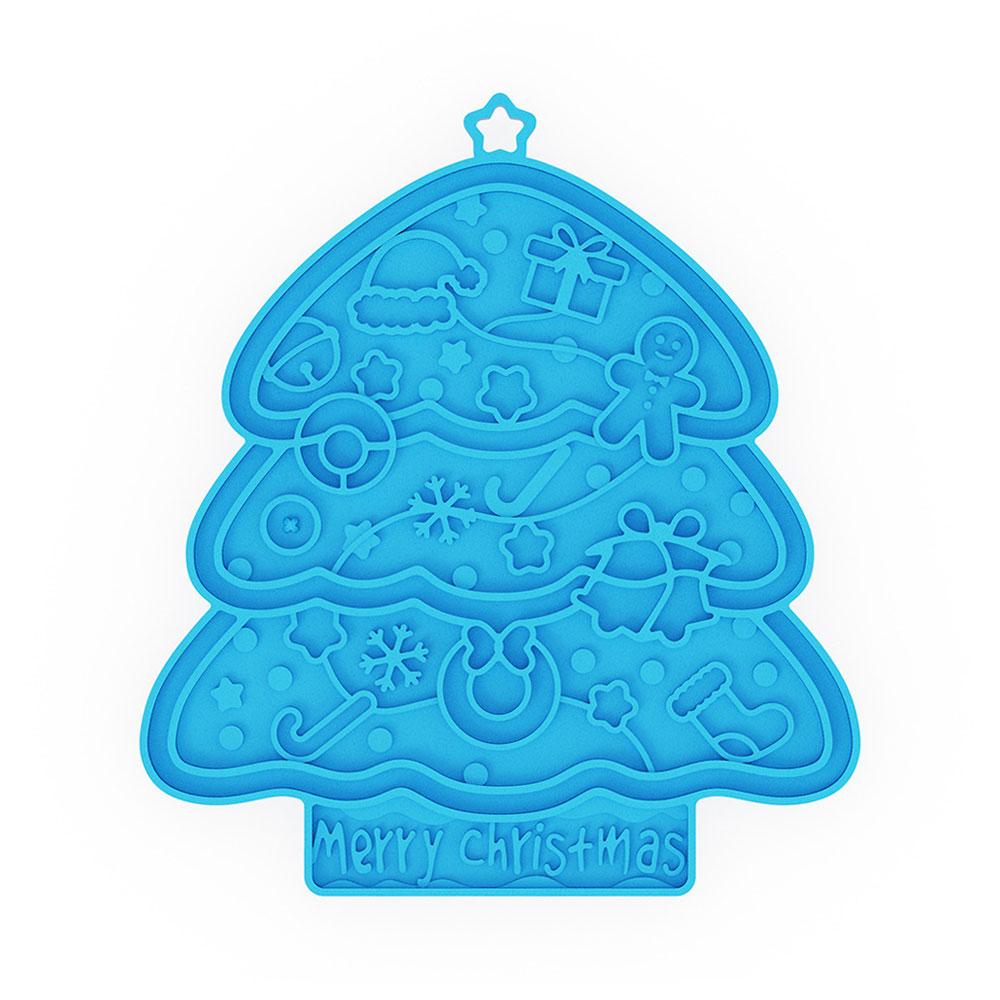 SW Pet Silicone Licking Pad Christmas Tree Flower Shape Cat Dogs Slow Feeder Plate for Pet Sucker Food Training Feeding Mat Bowl