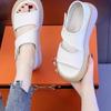 Internet Celebrities Popular Platform Sandals Women's Summer 2025 New Velcro Non-slip Soft Sole Mid-heel Skirt Casual Roman Shoes