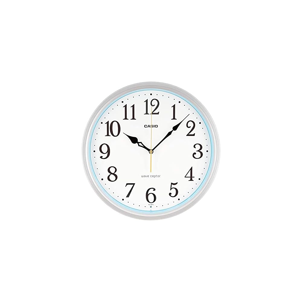 CASIO Wall Clock, Radio-Controlled, Silver, Analog, Nighttime Second Hand Stop, IQ-481J-8JF