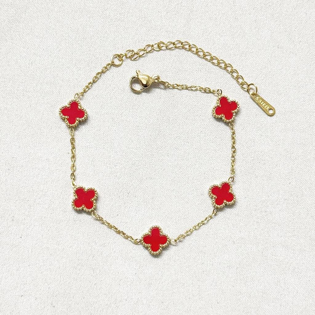 Mini Titanium Steel Four-leaf Clover Bracelet 9mm Classic Fashion High-end Women's Bracelet