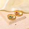 Einzigartiger 18K Gold Plated Schlangen Zirkon Ring Schmuck, Eleganter Edelstahl Schlangen Zirkon Ring für Damen