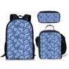 Klassisch Neuheit Cool Kleines Schildkrötenmuster 3D-Druck 3 Stück/Set Schüler Schultaschen Laptop Tagesrucksack Rucksack Lunchtasche Federmäppchen
