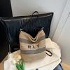 2025 summer new straw bag high-end sense large-capacity casual tote bag vacation style fashion commuter messenger bag