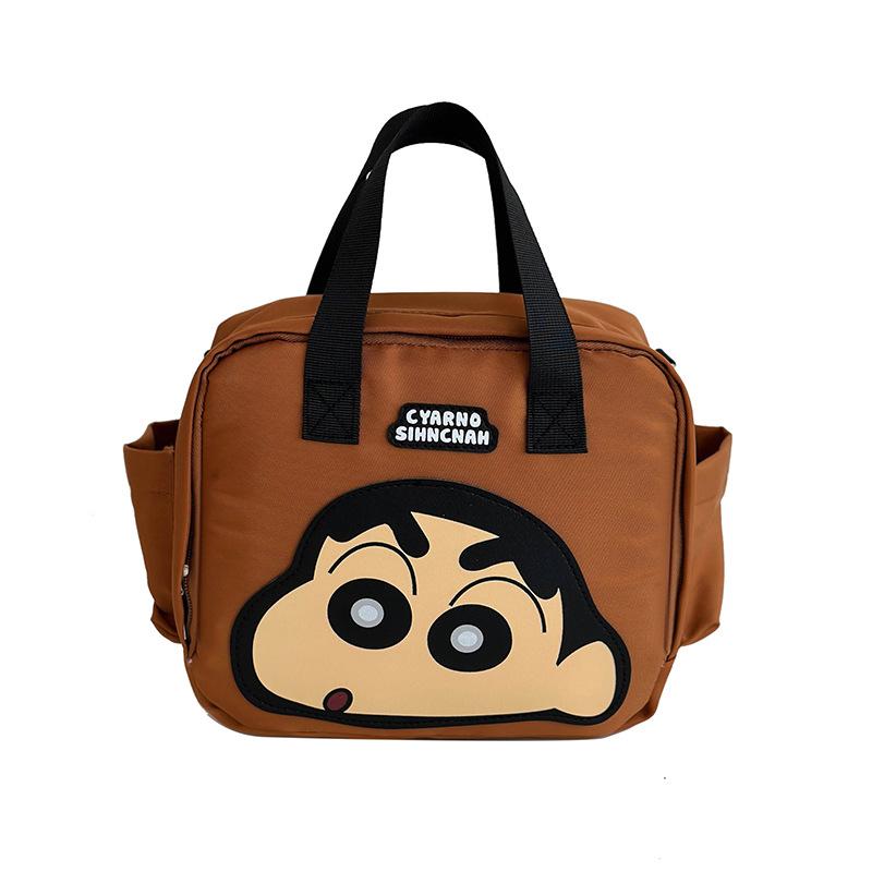 

Cartoon Anime Boys And Girls Backpack Foreign Style Dual-Purpose Shoulder Messenger Bag Children S Backpack Tide коричневый