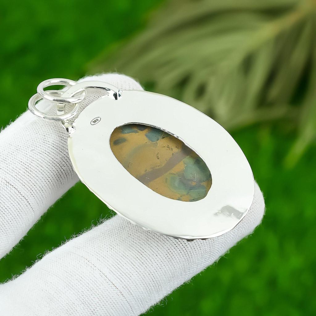Gift For Women Jewelry Pendant 925 Sterling Silver Natural Fruit Jasper Gemstone