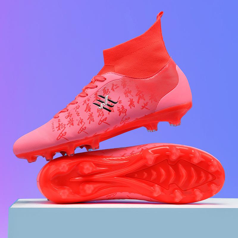 Nieuwe heren hoge voetbalschoenen antislip outdoor lange noppen TF gebroken noppen jeugd spel sport voetbalschoenen