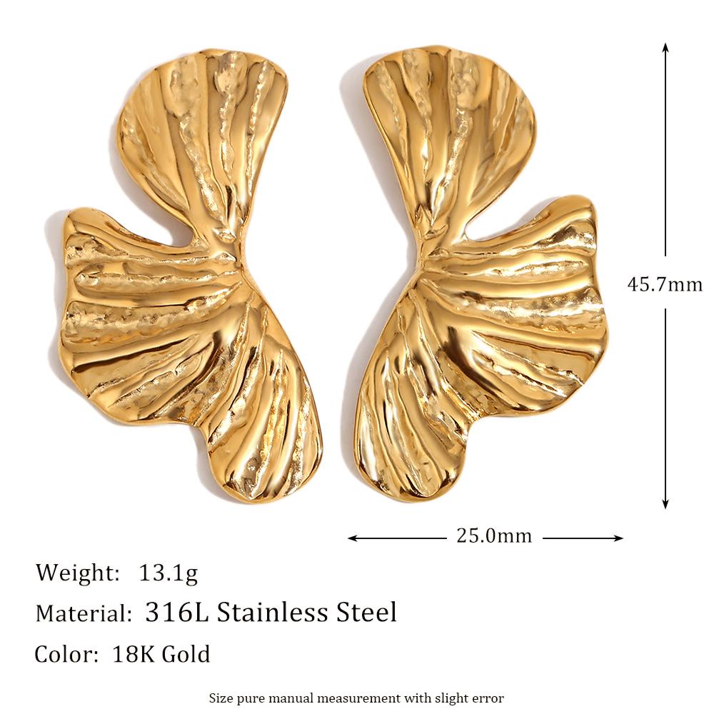 

MamacitaSlay Popular Elegant Flower Elements Gold Plated Silver Color Woman stainless steel earrings Luxury quality jewelry золотий