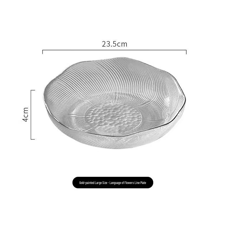 ZISIZ Gold-Rimmed Floral Glass Plate Set (2-Pack)