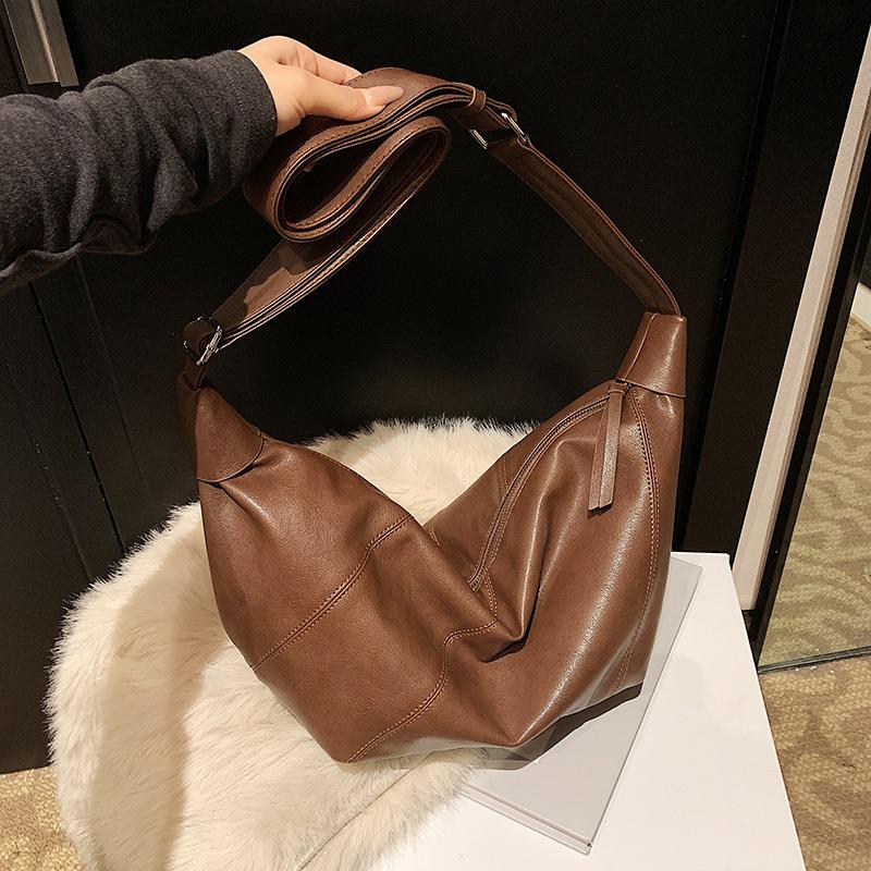 Hochwertige strukturierte Tasche Damen große Kapazität neue Herbst- und Winternische Ein-Schulter-Umhängetasche weiches Leder Pendler Knödeltasche