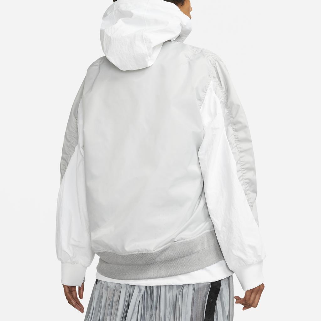 Nike Womens x Sacai Layered Bomber Jacket Grey Fog Women Outerwear CV5686-097