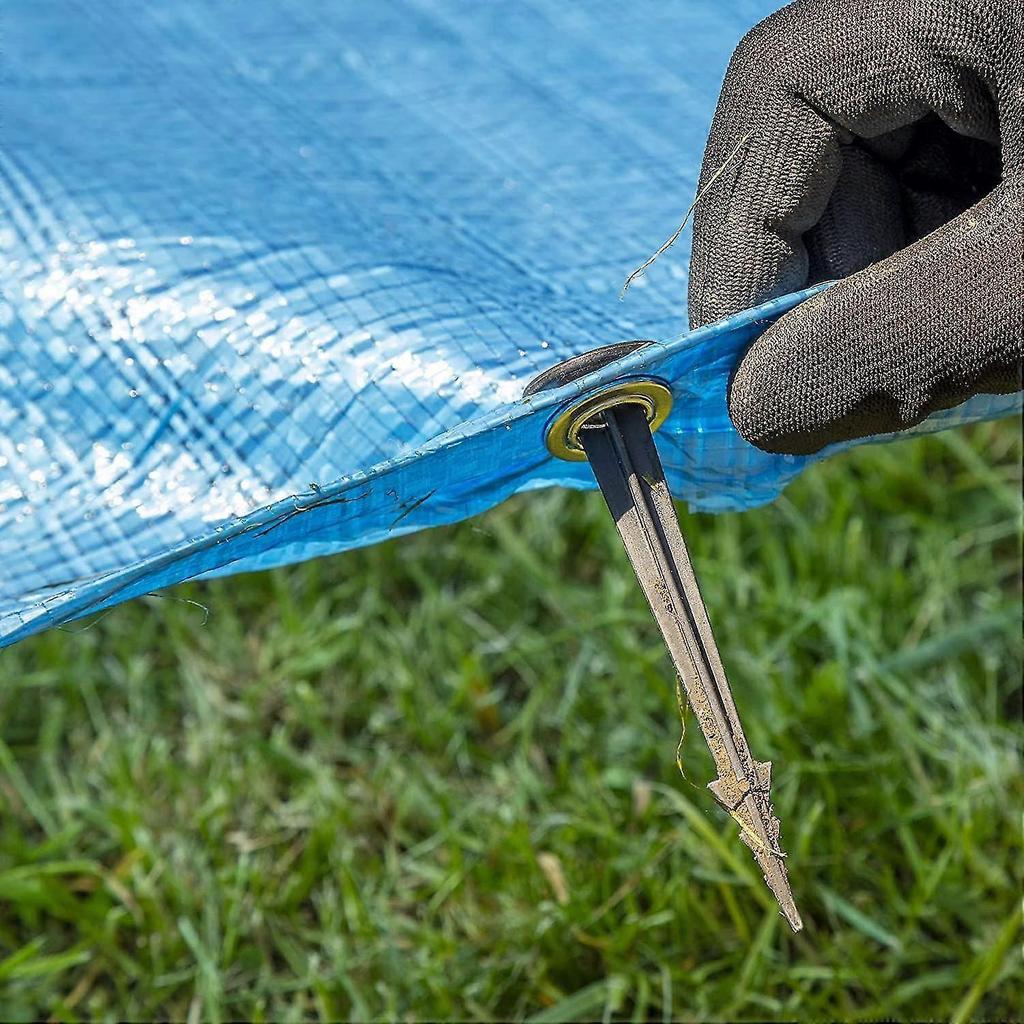 Pack of 100 Ground Stakes for Fixing Weed Control Cloth, or Mole Control Net Black