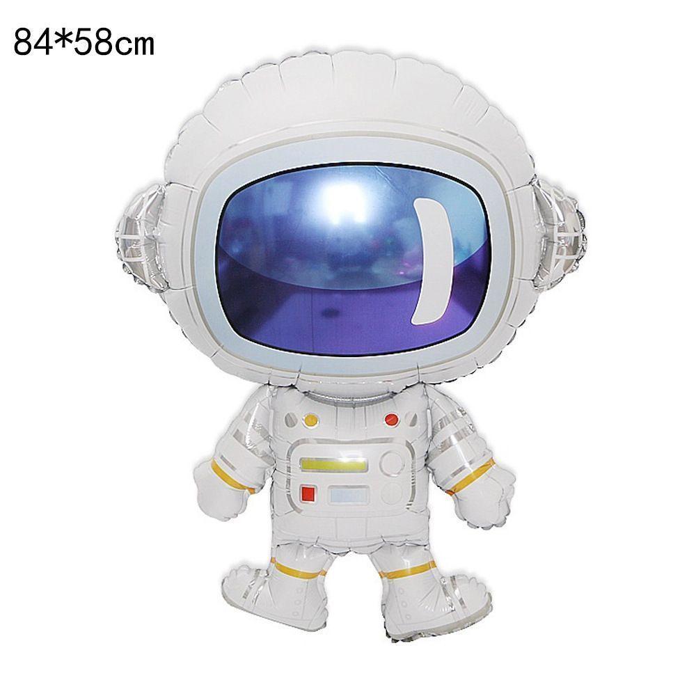 Astronauten, Weltraumraketen, Latexballons, Dekorationen für Kinder-Themenparty, Schwarze und blaue runde Ballons