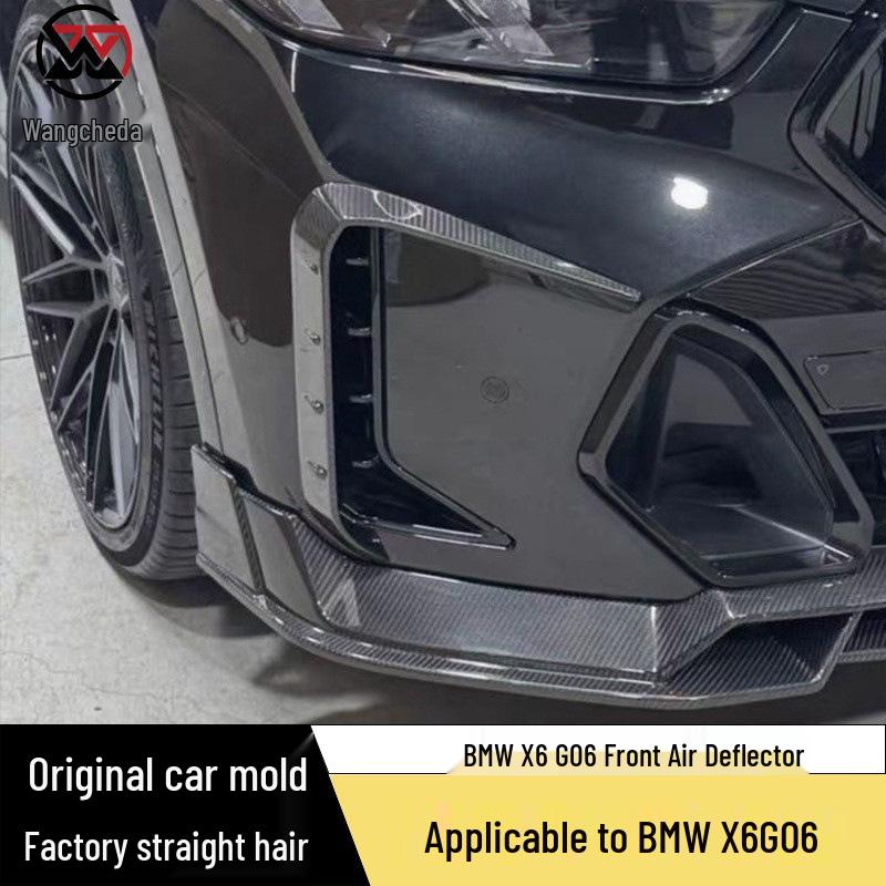BMW X6 G06 LUM Style Carbon Fiber Front Bumper Spoiler & Wind Deflector Upgrade