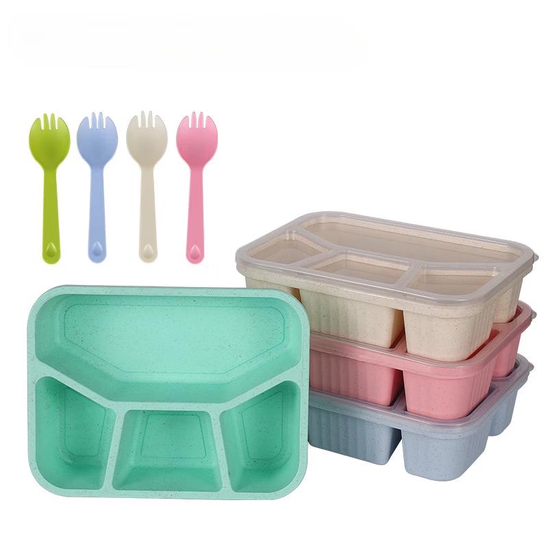 Wheat Straw 4-Compartment Bento Box