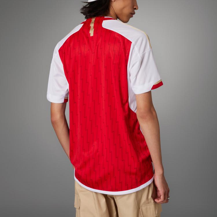 Adidas Camiseta Local Arsenal 23/24 Manga Corta Deportiva con Estampado de Patrón de Letras Tops para Hombre Rojo HR6929