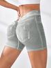 Imitation Denim Seamless Yoga Shorts for Women, Rear V Waist Hip Lift Quick-drying Tight Running Fitness Shorts