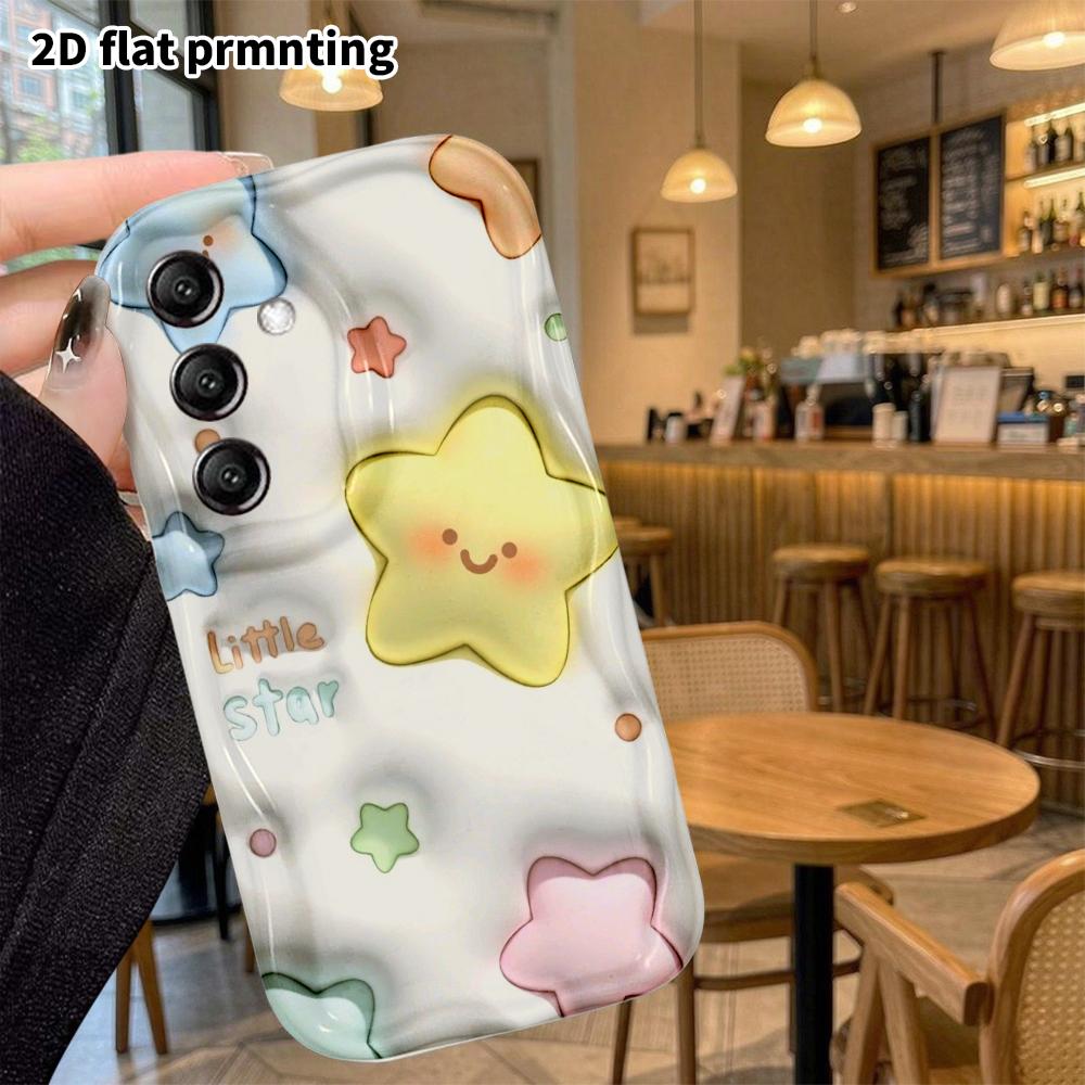Phone Case: 2D Flat Samsung Galaxy A34 A35 M05 M06 S20 S22 S21 FE Plus 5G Protective Case, Cute Little Stars, Christmas and Halloween Gift