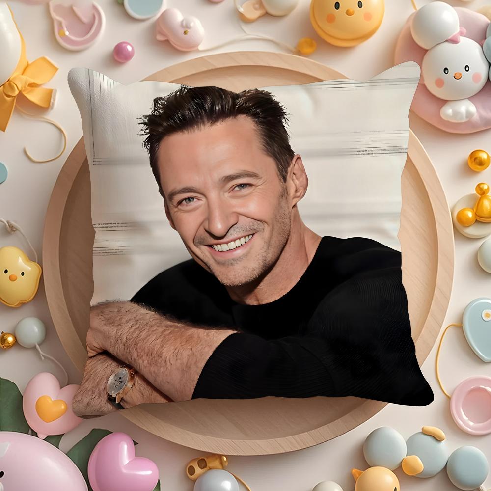 Custom H-Hugh Jackman Cushion Cover Home & Car Multi-Scene Pillow Cover - Reversible, Soft & Durable for Daily Use