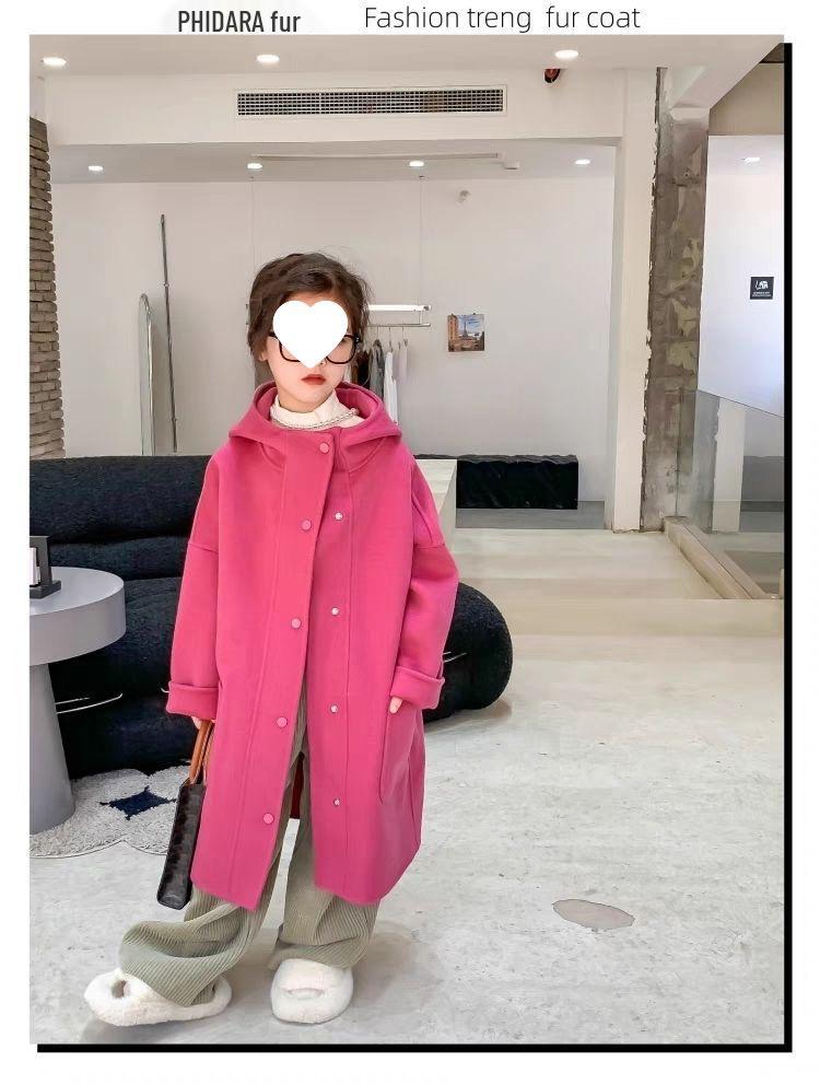 Mädchen Wintermantel aus Wolle und Kaschmir im koreanischen Stil - Dick, mittellang, modisch