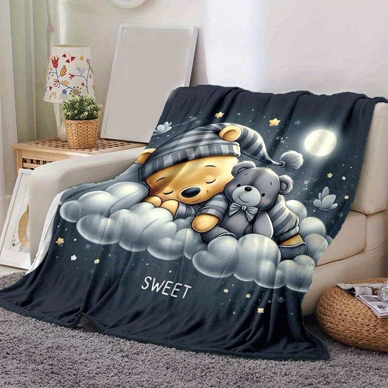 1pc Winnie The Pooh Printing Blanket - Soft, All-Season Throw for Living Room, Bedroom,Personalized Gift with Adorable Cartoon Design