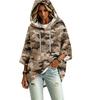 Damen lässiger Kapuzenpullover mit Camouflage-Print und Dreiviertelärm