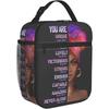 Sac à déjeuner femme afro-américaine Afro Black Queen Isotherme Boîte à déjeuner étanche Durable Portable Réutilisable Sac fourre-tout thermique