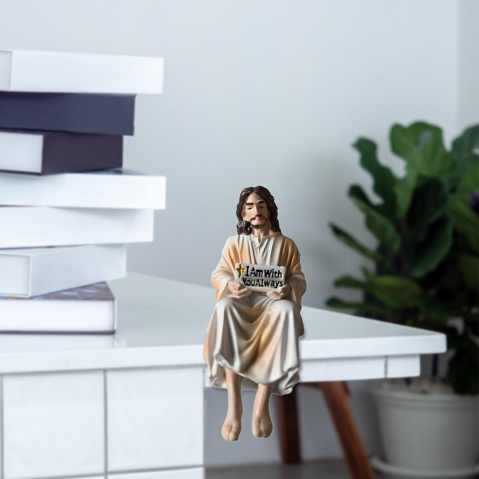

Jesus Statue Figurine Compact Modern Unique Ornament Miniature Sculpture for Dashboard Home S
