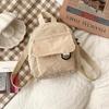 Women'S Mini Backpack  Solid Color Corduroy Small Simple Casual Traveling Large Capacity Durable Female'S Schoolbag