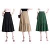 Plus Size High-Waist Pleated A-Line Skirt - Summer Slimming Elastic Swing Skirt for Moms