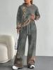 Bohemian Style European And American Autumn And Winter Casual Long-Sleeved Suit Women'S Hooded Sweater Trousers Suit