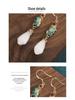 Cloisonné Magnolia Earrings with Gold-Plated Copper and Imitation Hetian Jade in Retro Court Style