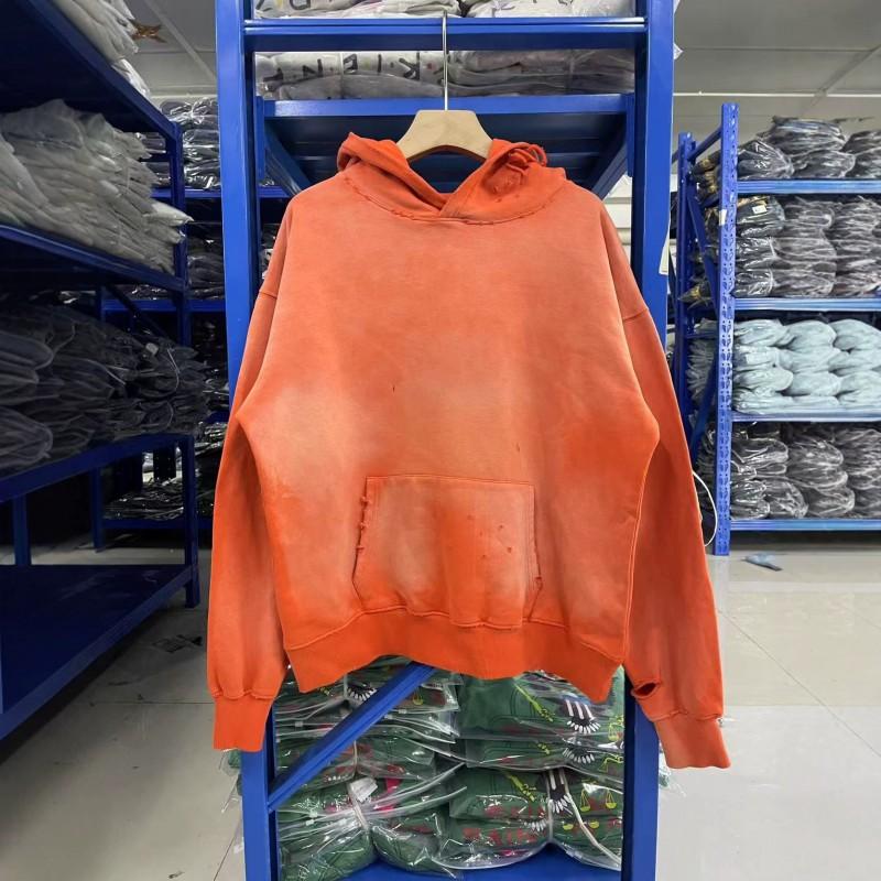 Mens Oversized Hooded Sweatshirt With Letter Print Washed Vintage Cotton Blend Loose Fit Streetwear