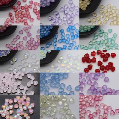 Home Party Supplies Exquisite Schmuckherstellung, 50 Stück 6 mm, plattierte farbige lose Perlen, glasierter Glasanhänger, DIY für Liebesherz
