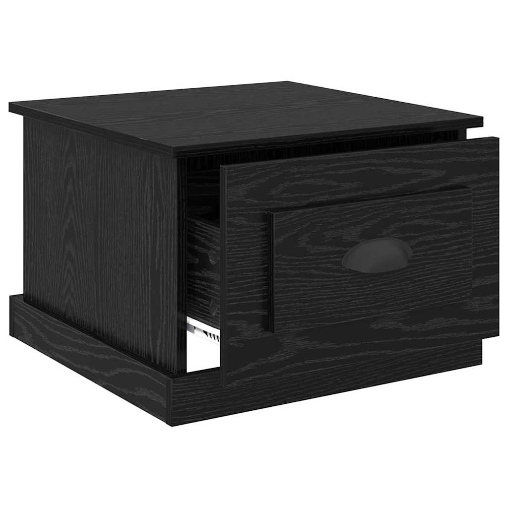 Coffee Table Black Oak Look 50 X 50 X 35 Cm Engineered Wood