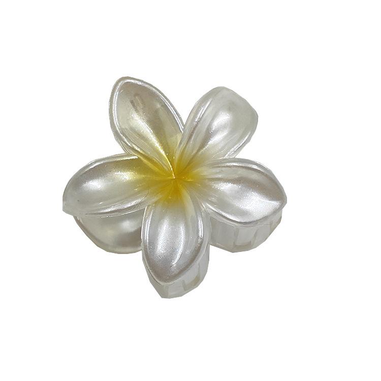 4cm průhledná třpytivá sponka do vlasů ve tvaru vajíčka s květinou - žraločí sponka do vlasů