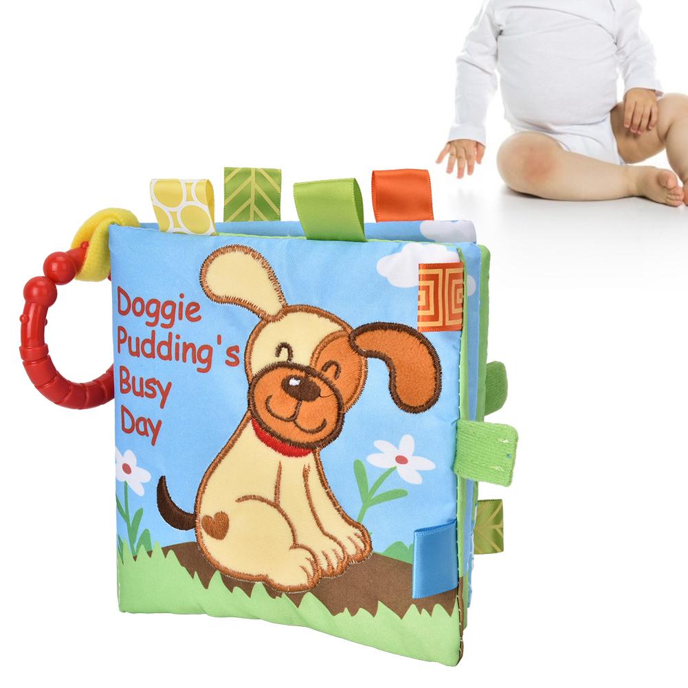 Baby Soft Cloth Story Book Infant Rattles Book Toy Early Educational Development Toys (Puppy)