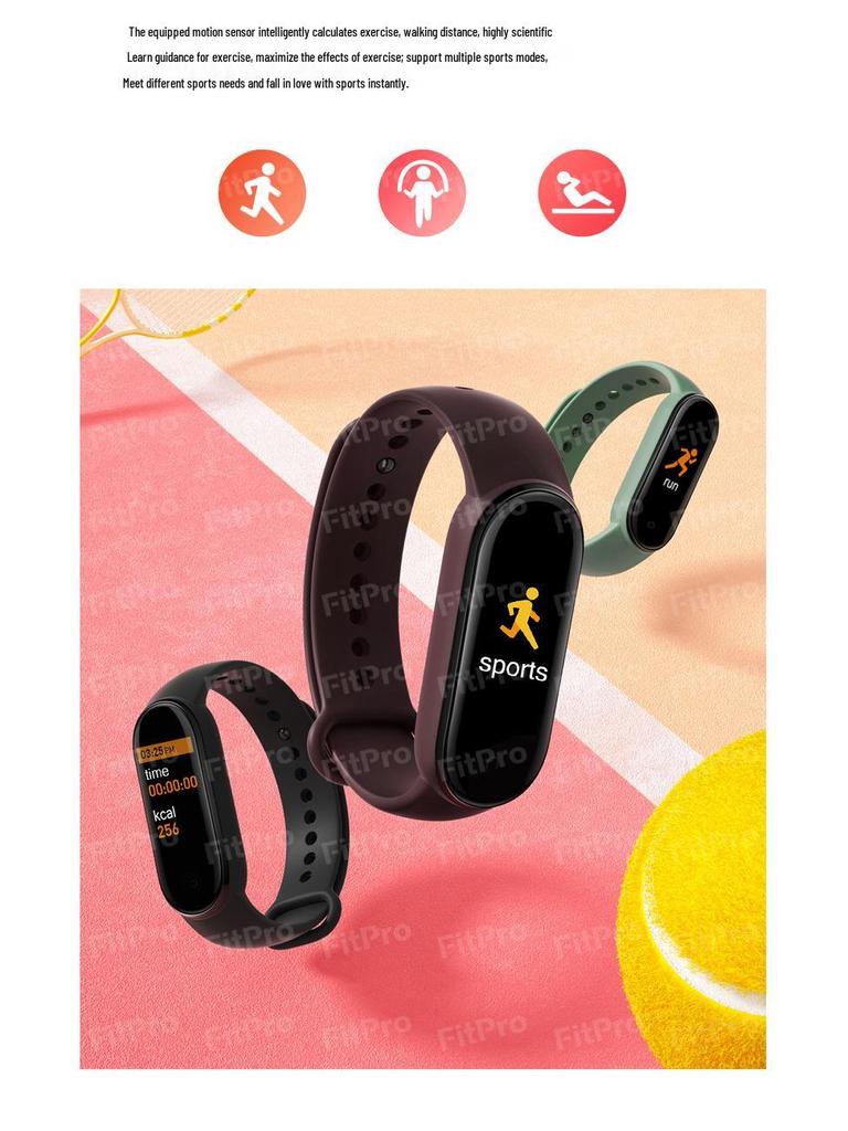 New M6 Smart Bracelet: Call & Message Alerts, Heart Rate & Blood Pressure Monitoring, Health Tracking Gift