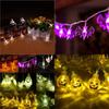 Enchanting Halloween Led String Lights Featuring Whimsical Pumpkins Spiders Skeletons For Festive Window Decor