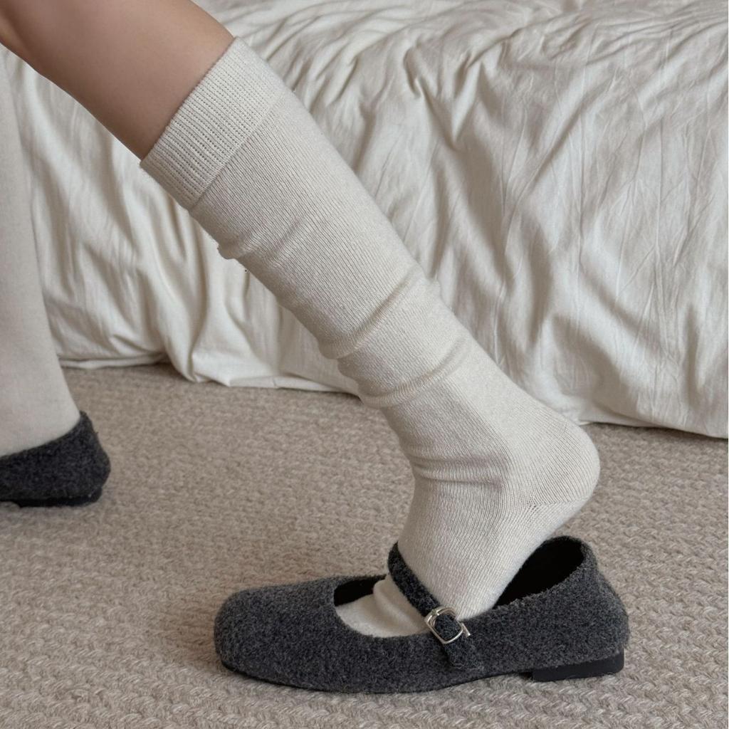 Calf Socks For Women Boneless Solid Color Stacked Socks For Children To Thicken Warm And Warm Thick Stacked Socks