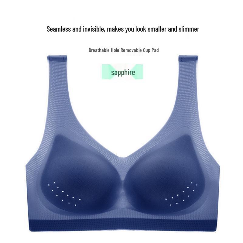 Women's Seamless Ice Silk Sleep Bra: Super Thin, Breathable, Plus Size, No Wire, Beautiful Back, Summer Comfort