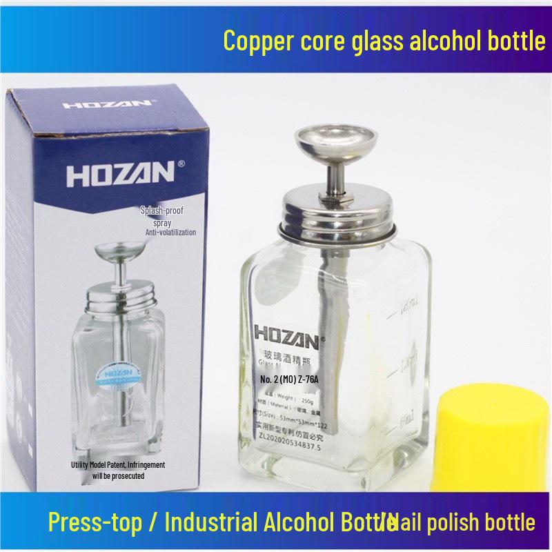 Nail Art Anti-Static Glass Alcohol Pump Bottle with Thickened Copper Core