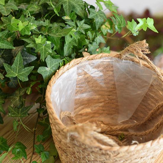 Cachepô Corda de Algodão Pendurado Cesto de Flores Robusto Tecido à Mão Plantador Charme Rústico Suporte de Plantas Vaso para Cultivo de Orquídeas