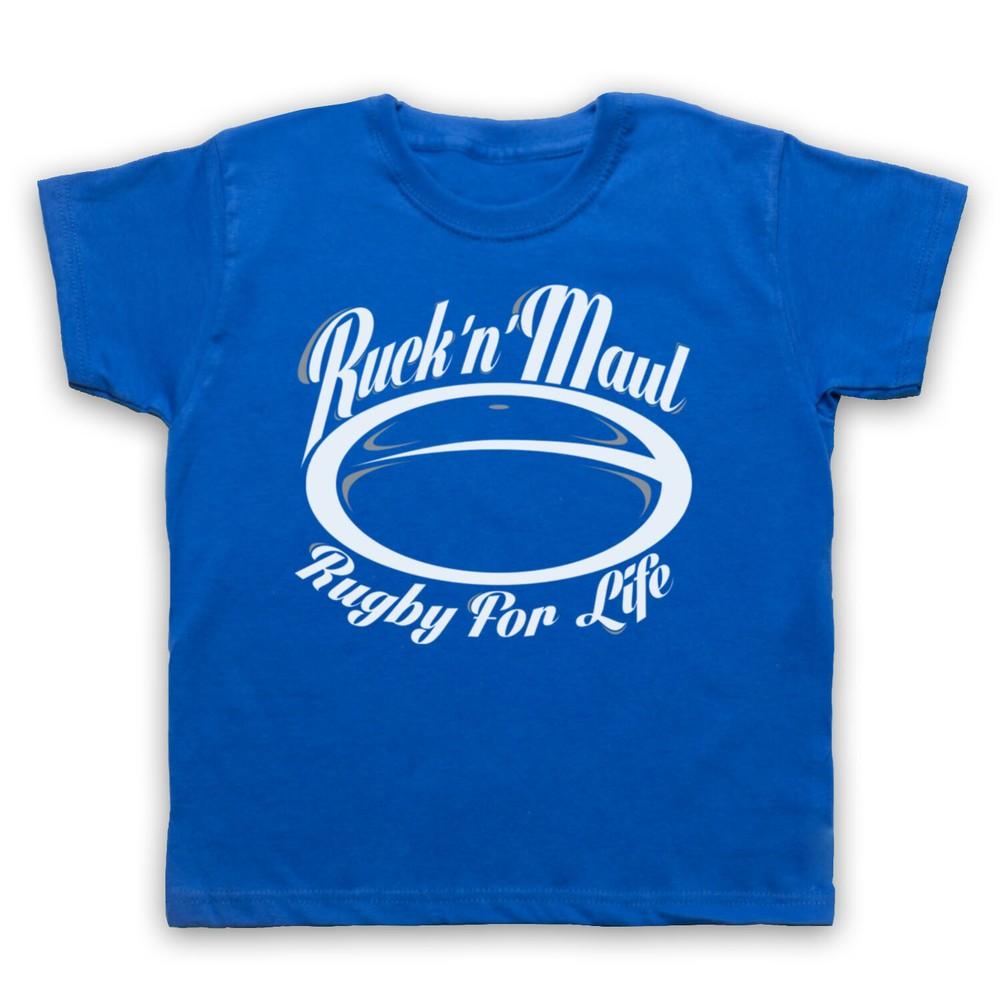 

Ruck And Maul Rugby For Life Sports Lover Slogan Cool Kids Childs T-Shirt M