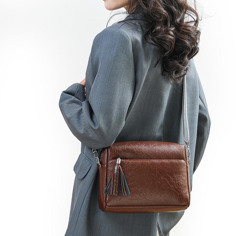 Kadın Omuz Çantası Yumuşak Deri Çapraz Askılı Çanta Anne Çantası