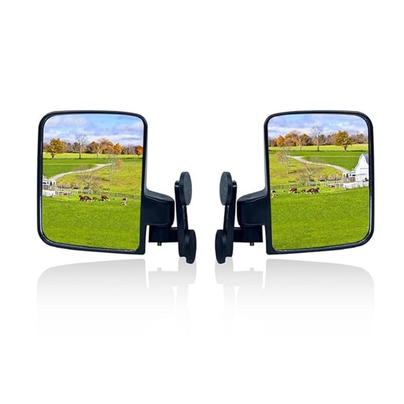 Golf Cart Side Mirrors with Screws Gasket Universal Replacement Strong Magnetic Side Mirrors Adjustable Rearview Mirror