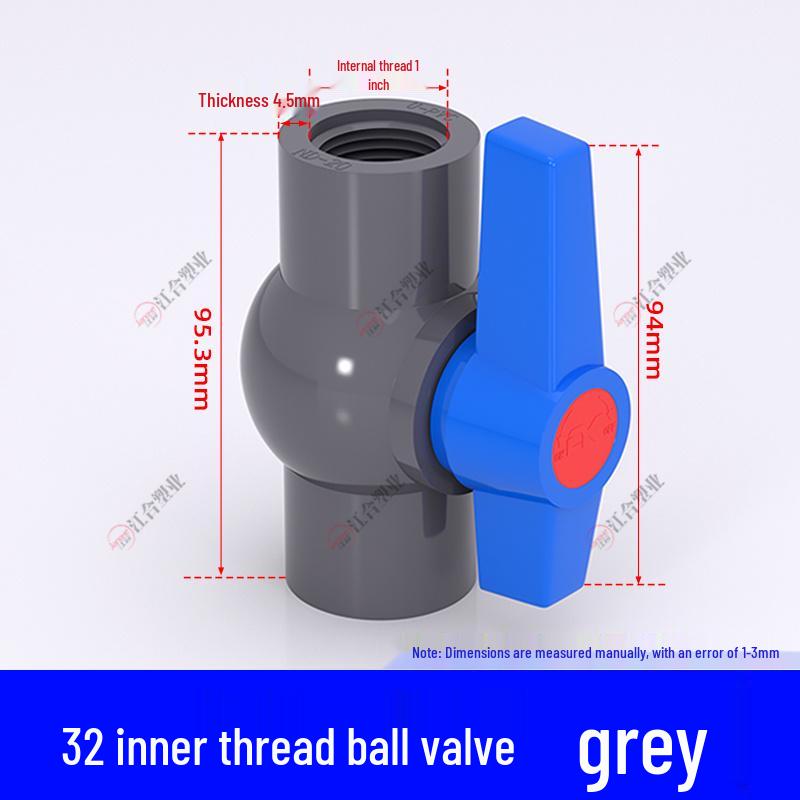PVC Ball Valve for Water and Fish Tanks - 50mm Threaded Pipe Joint Valve Switch