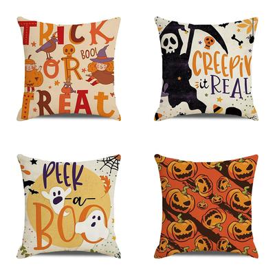 Dekorativer Kissenbezug für Halloween, Kürbis, Fledermaus, Zauberer, Geist, Kissenbezug, geeignet für Zuhause, Wohnzimmer, Sofa, Zimmerdekoration