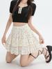 Women's Pleated A-line Skirt White Ruffles Elastic Waist Slim Thin Casual Cute Sweet Cake Skirts Summer Clothing Y2k